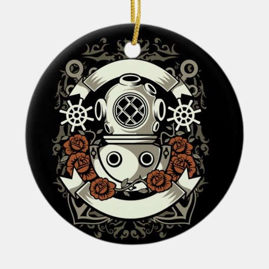 Scuba Diver Keramisch Ornament (Voorkant)