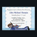 Scuba Diver Kids Birthday Invitation Kaart<br><div class="desc">Scuba Diver Invitation is perfect voor iedereen die van watersport houdt. Maakt ook een grote uitnodiging voor een poolpartij. Uitnodiging heeft een huidduiker op een waterachtergrond. Pas deze leuke en kleurrijke uitnodiging van het kind aan met je partijgegevens.</div>