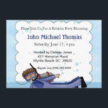 Scuba Diver Kids Birthday Invitation Kaart<br><div class="desc">Scuba Diver Invitation is perfect voor iedereen die van watersport houdt. Maakt ook een grote uitnodiging voor een poolpartij. Uitnodiging heeft een huidduiker op een waterachtergrond. Pas deze leuke en kleurrijke uitnodiging van het kind aan met je partijgegevens.</div>