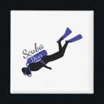 Scuba Diver Magneet<br><div class="desc">De zwemmers zullen met dit afbeelding genieten van een zwemuitrusting.</div>