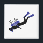 Scuba Diver Magneet<br><div class="desc">De zwemmers zullen met dit afbeelding genieten van een zwemuitrusting.</div>