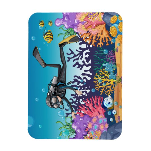 Scuba Diver magnet Magneet (Verticaal)