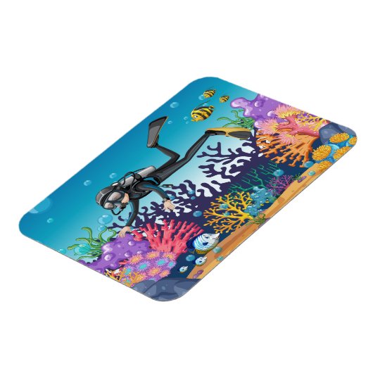 Scuba Diver magnet Magneet (Linkerzijde)
