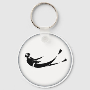Scuba Diver Man Cartoon Sleutelhanger