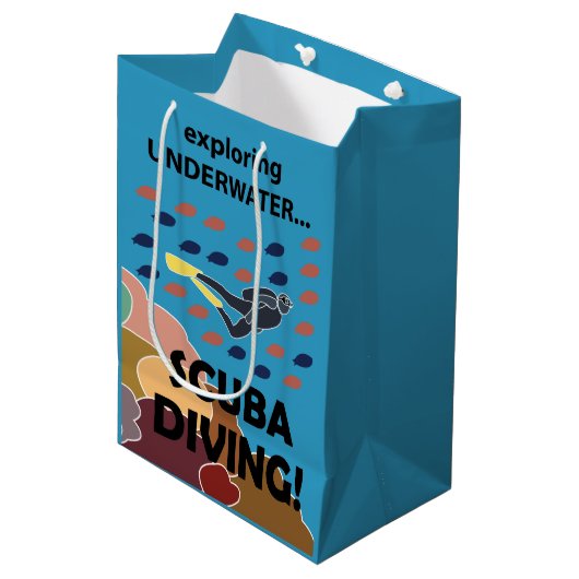 Scuba Diver Medium Cadeauzakje (Voorkant Gekanteld)