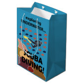 Scuba Diver Medium Cadeauzakje (Achterkant Gekanteld)