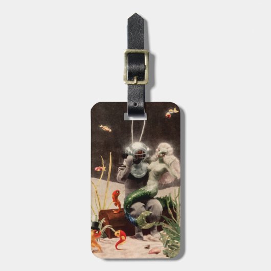 Scuba Diver Mermaid Fish Fantasy Zee Sand Bagagelabel (Voorkant verticaal)