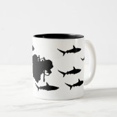 Scuba Diver - Mug Tweekleurige Koffiemok (Voorkant rechts)