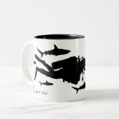 Scuba Diver - Mug Tweekleurige Koffiemok (Voorkant links)