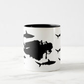 Scuba Diver - Mug Tweekleurige Koffiemok (Center)