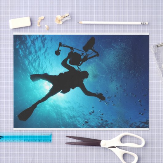 Scuba Diver Ocean Decoupage Tissue Paper Tissuepapier (Craft)