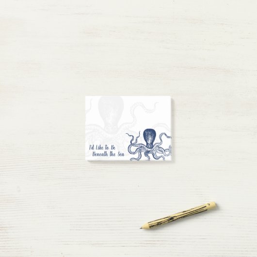 Scuba Diver Octopus onder het Zee Post-it® Notes (Op bureau)