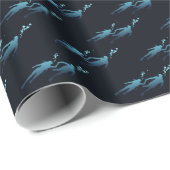 Scuba Diver onder het Zee Patroon Dark Blue Gift Cadeaupapier (Rol Hoek)