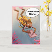 "SCUBA DIVER" ONDERWATER *GELUKKIGE VERJAARDAG* GR KAART (Gele Bloem)