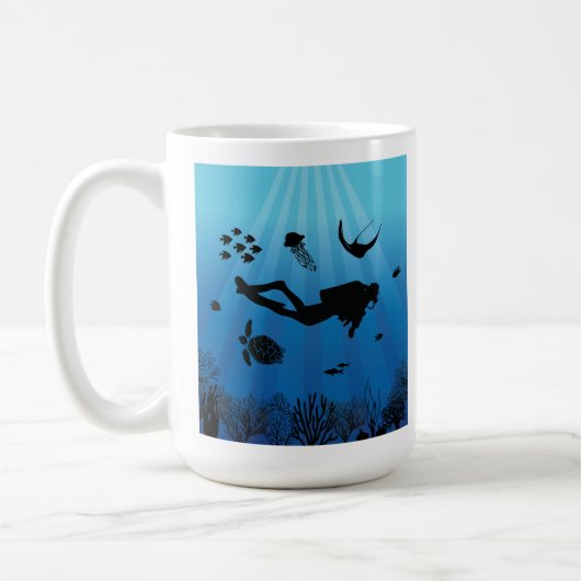 Scuba Diver Onderwater Sealife Koffiemok (Links)