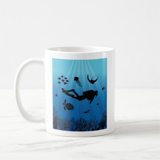 Scuba Diver Onderwater Sealife Koffiemok (Links)