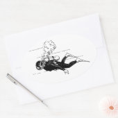 Scuba Diver Ovale Sticker (Envelop)