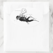 Scuba Diver Ovale Sticker (Tas)