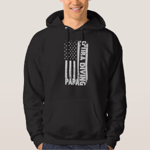 Scuba Diver Papa American Flag Vaderdag Mannen Hoodie