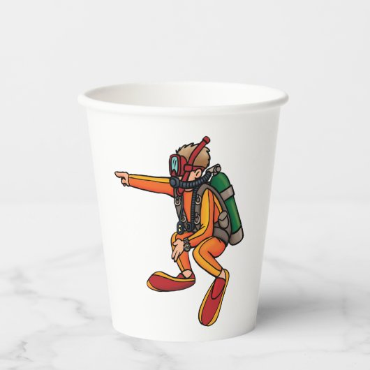 Scuba Diver Papieren Bekers (Voorkant)