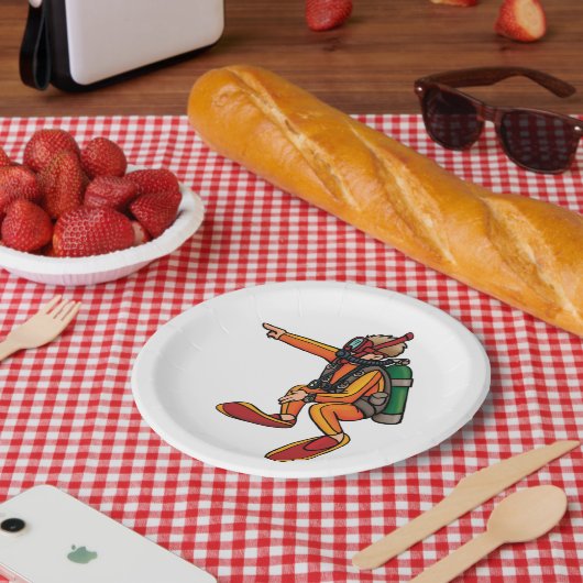 Scuba Diver Papieren Bordje (Picknick)