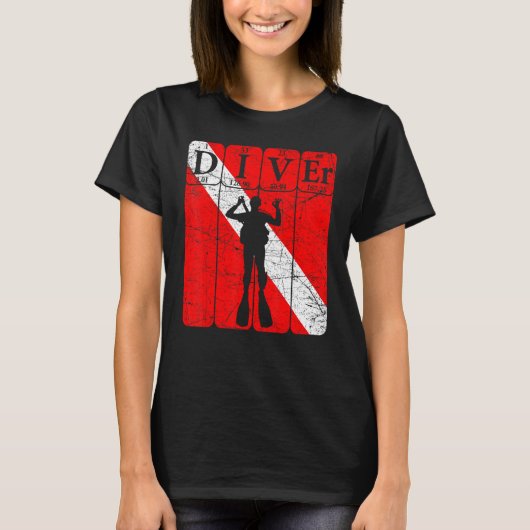 Scuba Diver Periodic Table Elements Scuba Diving R T-shirt (Voorkant)