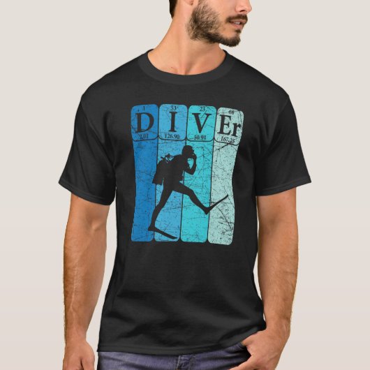 Scuba Diver Periodic Table Elements Scuba Diving R T-shirt (Voorkant)