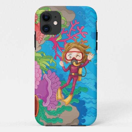Scuba Diver Phone Case – Stijlvol Ocean Adventure (Achterkant)
