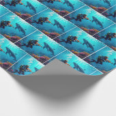 Scuba Diver Playing a Violin For a Whale Cadeaupapier (Hoek)