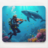 Scuba Diver Playing a Violin For a Whale Muismat (Voorkant)