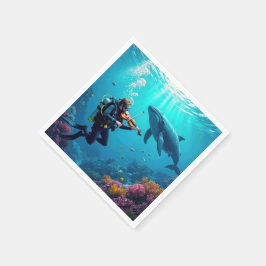Scuba Diver Playing a Violin For a Whale Servet (Hoek)