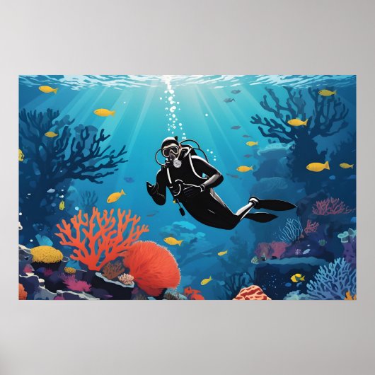 Scuba Diver Poster (Voorkant)