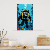 Scuba Diver Poster (Keuken)