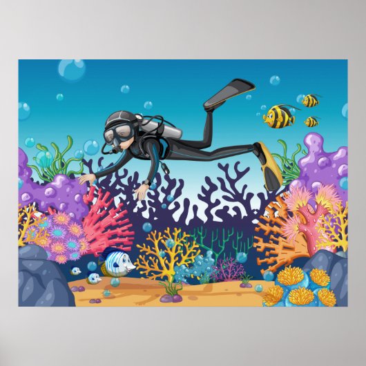 Scuba Diver poster (Voorkant)