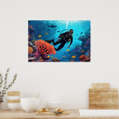 Scuba Diver Poster (Keuken)