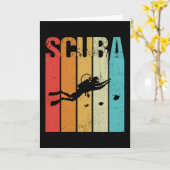 Scuba Diver  Retro Kaart (Gele Bloem)