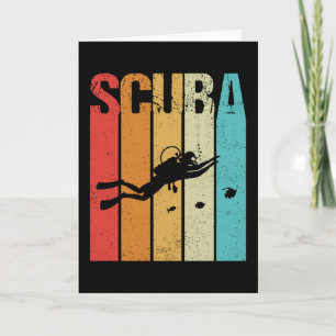 Scuba Diver  Retro Kaart