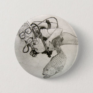 Scuba Diver Ronde Button 5,7 Cm