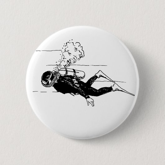 Scuba Diver Ronde Button 5,7 Cm (Voorkant)