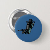 Scuba Diver Ronde Button 5,7 Cm (Voorkant /achterkant)