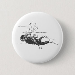 Scuba Diver Ronde Button 5,7 Cm