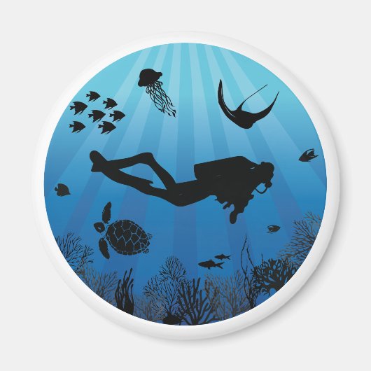 Scuba Diver Sealife onderwater Magneet (Voorkant)