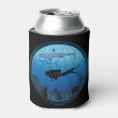 Scuba Diver Shark Diving Blikjeskoeler (Blikje Voorkant)