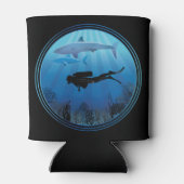 Scuba Diver Shark Diving Blikjeskoeler (Achterkant)