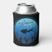 Scuba Diver Shark Diving Blikjeskoeler (Blikje Achterkant)