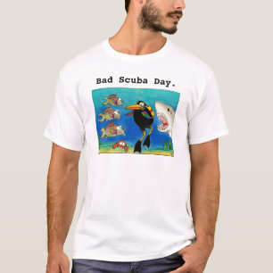 Scuba diver shark week grappig T-shirt