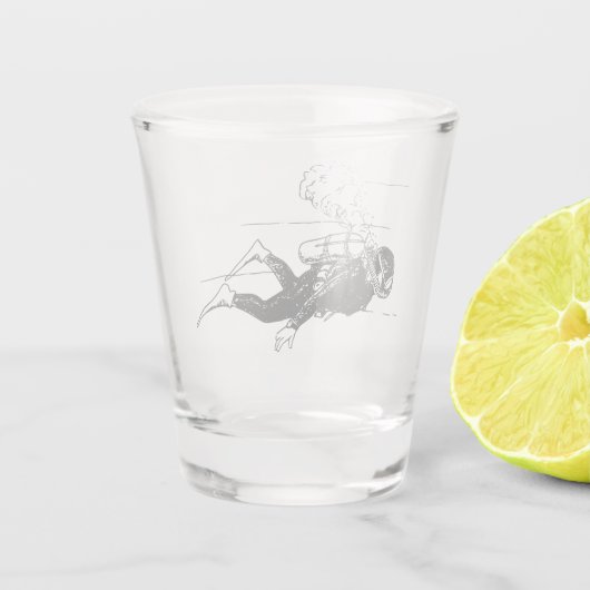 Scuba Diver Shot Glas (Achterkant)