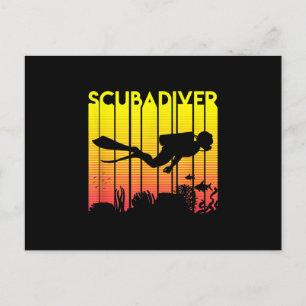 Scuba Diver Silhouette Diving Zee Diver Feestdagenkaart