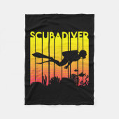 Scuba Diver Silhouette Diving Zee Diver Fleece Deken (Voorkant)
