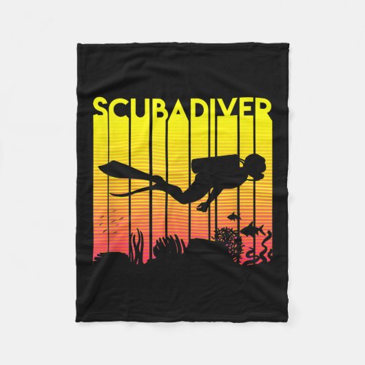 Scuba Diver Silhouette Diving Zee Diver Fleece Deken (Voorkant)